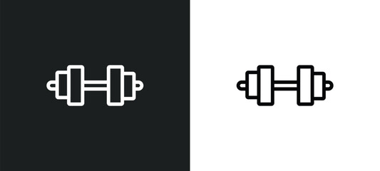 one dumbbell icon isolated in white and black colors. one dumbbell outline vector icon from measurement collection for web, mobile apps and ui.