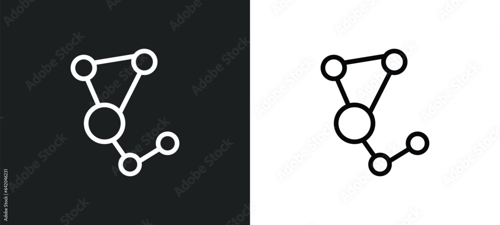 Aufkleber molecular configuration icon isolated in white and black colors. molecular configuration outline vec