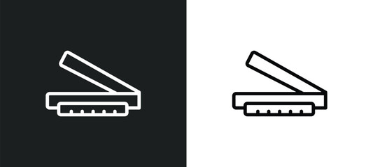 caliper icon isolated in white and black colors. caliper outline vector icon from measurement collection for web, mobile apps and ui.