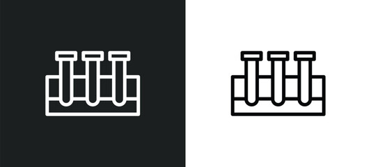 Obraz premium medical samples in test tubes couple icon isolated in white and black colors. medical samples in test tubes couple outline vector icon from medical collection for web, mobile apps and ui.