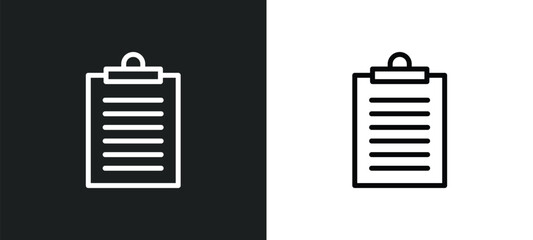 negative on medical clipboard icon isolated in white and black colors. negative on medical clipboard outline vector icon from medical collection for web, mobile apps and ui.
