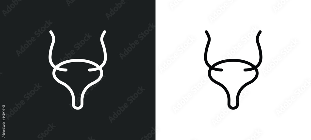 Poster bladder icon isolated in white and black colors. bladder outline vector icon from medical collection