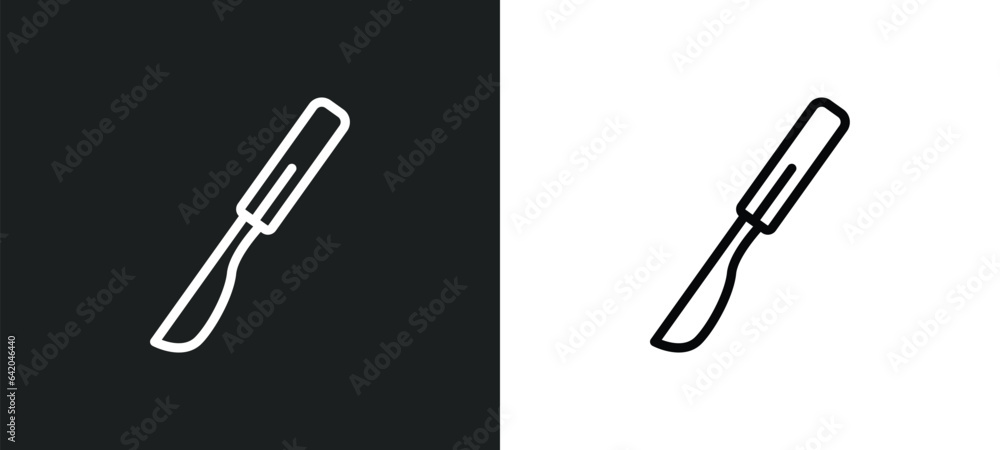 Poster scalpel icon isolated in white and black colors. scalpel outline vector icon from medical collection