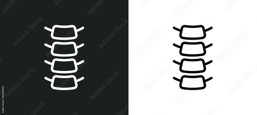 Poster spinal column icon isolated in white and black colors. spinal column outline vector icon from medica