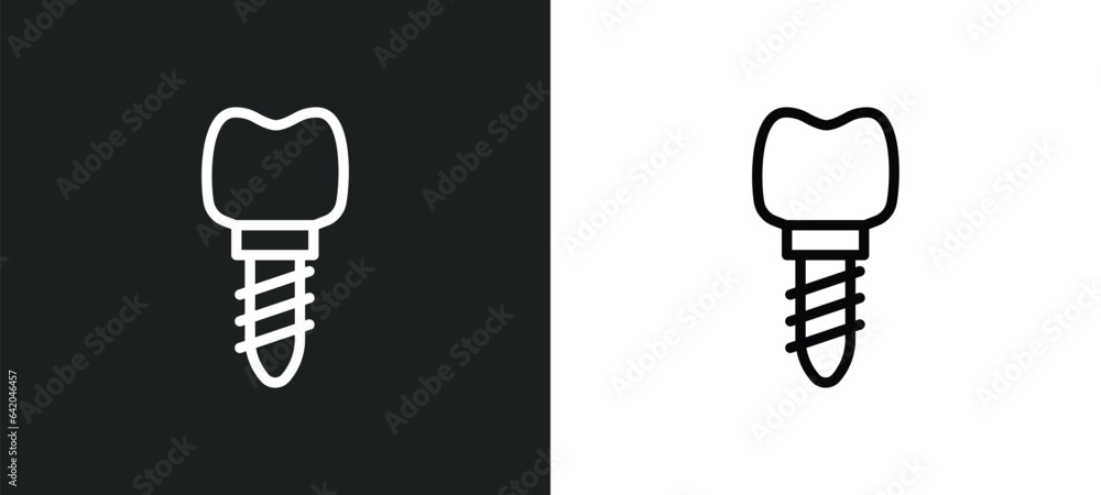 Poster implants icon isolated in white and black colors. implants outline vector icon from medical collecti