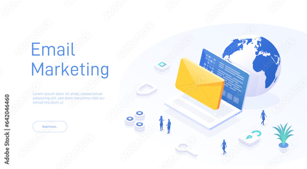 Aufkleber email service concept. electronic mail message as business marketing. newsletter sending mobile serv