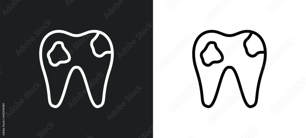 Poster caries icon isolated in white and black colors. caries outline vector icon from medical collection f
