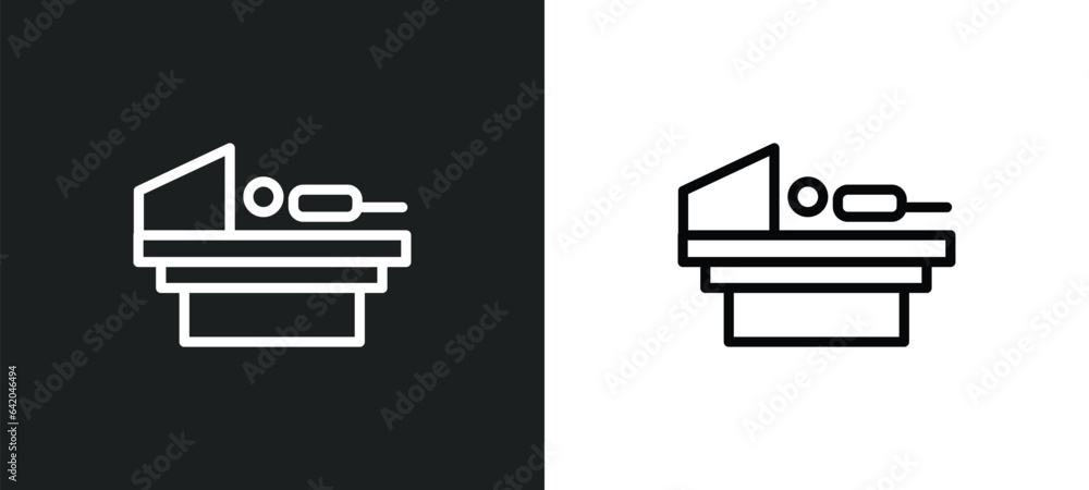 Poster scan icon isolated in white and black colors. scan outline vector icon from medical collection for w
