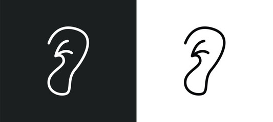 Fototapeta premium ear icon isolated in white and black colors. ear outline vector icon from medical collection for web, mobile apps and ui.