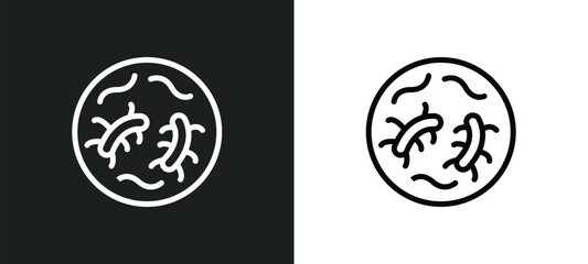 bacteria icon isolated in white and black colors. bacteria outline vector icon from medical collection for web, mobile apps and ui.