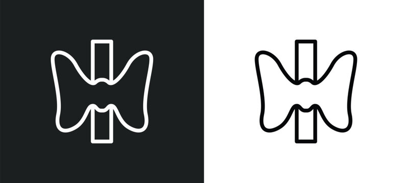 thyroid gland icon isolated in white and black colors. thyroid gland outline vector icon from medical collection for web, mobile apps and ui.