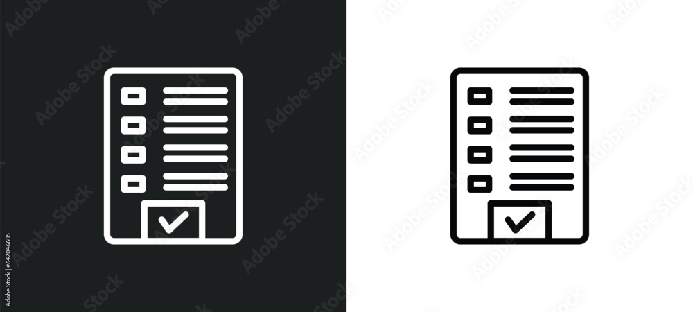 Poster evaluate icon isolated in white and black colors. evaluate outline vector icon from miscellaneous co