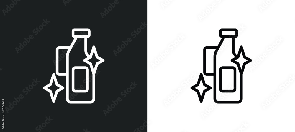 Aufkleber detergen icon isolated in white and black colors. detergen outline vector icon from miscellaneous co