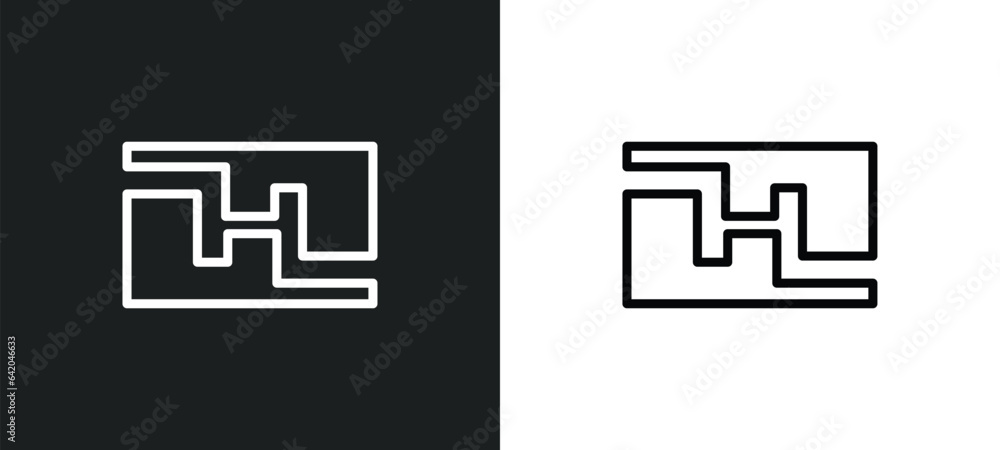 Poster abstract icon isolated in white and black colors. abstract outline vector icon from miscellaneous co