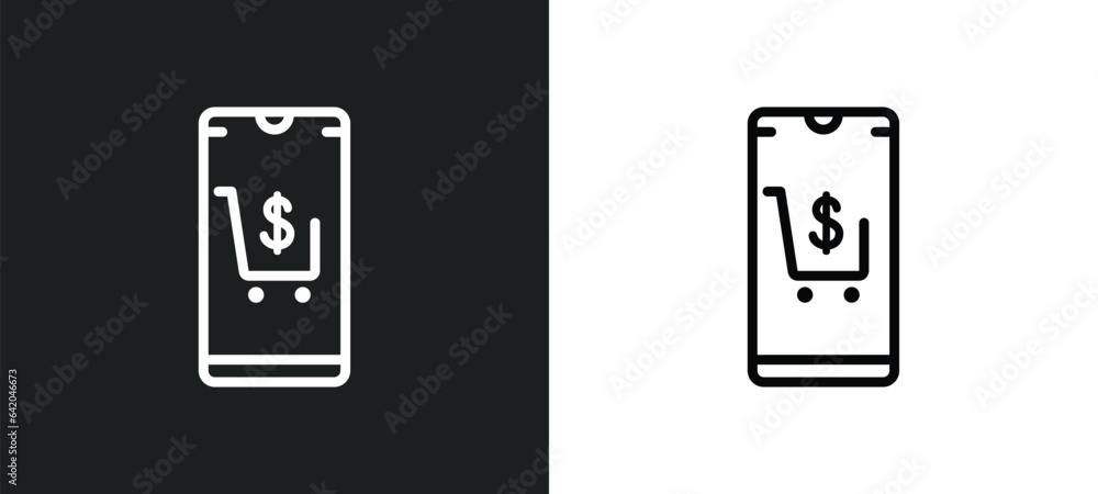 Aufkleber purchase icon isolated in white and black colors. purchase outline vector icon from mobile app colle
