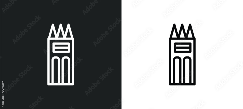 Poster philippines icon isolated in white and black colors. philippines outline vector icon from monuments 