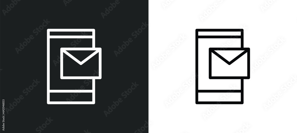 Poster mailed icon isolated in white and black colors. mailed outline vector icon from multimedia collectio
