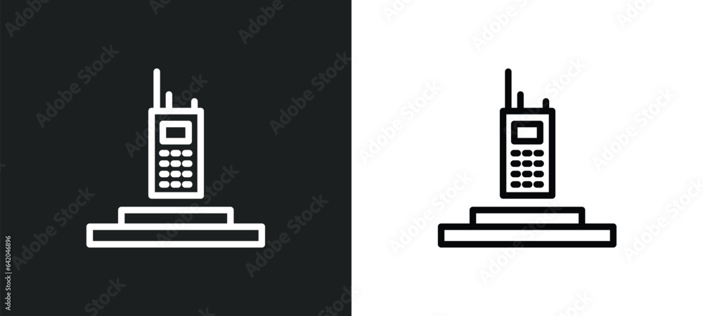 Poster electronics icon isolated in white and black colors. electronics outline vector icon from museum col