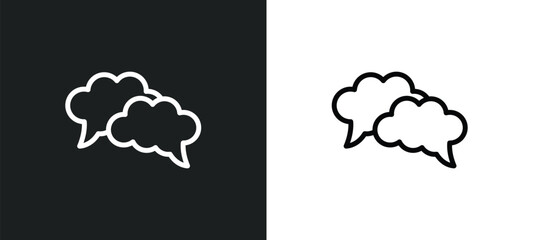 communication speech bubbles icon isolated in white and black colors. communication speech bubbles outline vector icon from multimedia collection for web, mobile apps and ui.