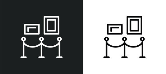 exhibit icon isolated in white and black colors. exhibit outline vector icon from museum collection for web, mobile apps and ui.
