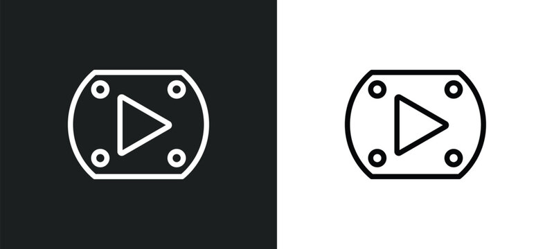 play buttom icon isolated in white and black colors. play buttom outline vector icon from multimedia collection for web, mobile apps and ui.