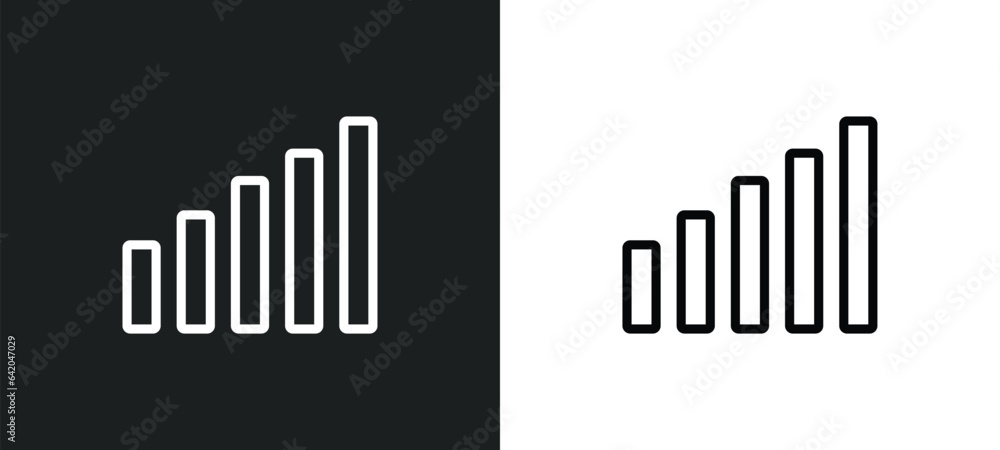 Poster volume bars icon isolated in white and black colors. volume bars outline vector icon from music coll