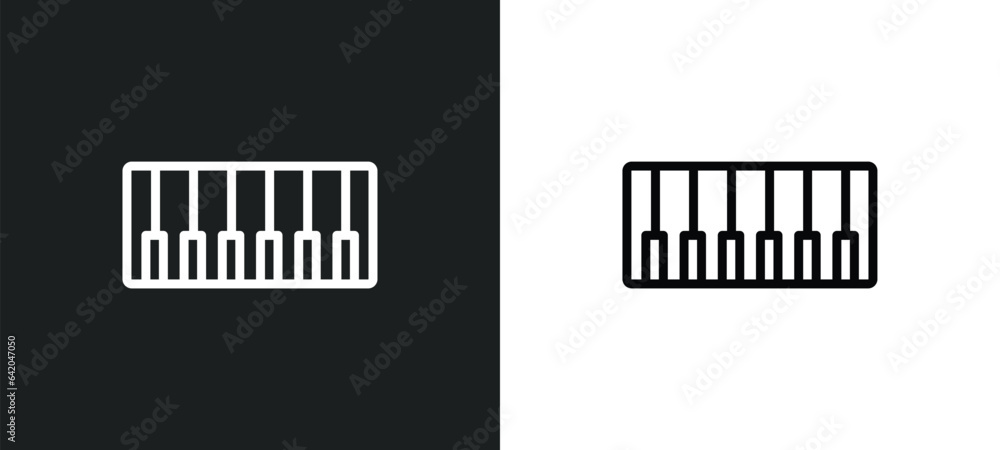 Poster piano class icon isolated in white and black colors. piano class outline vector icon from music coll