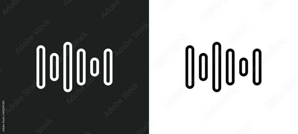 Poster audio bars icon isolated in white and black colors. audio bars outline vector icon from music collec