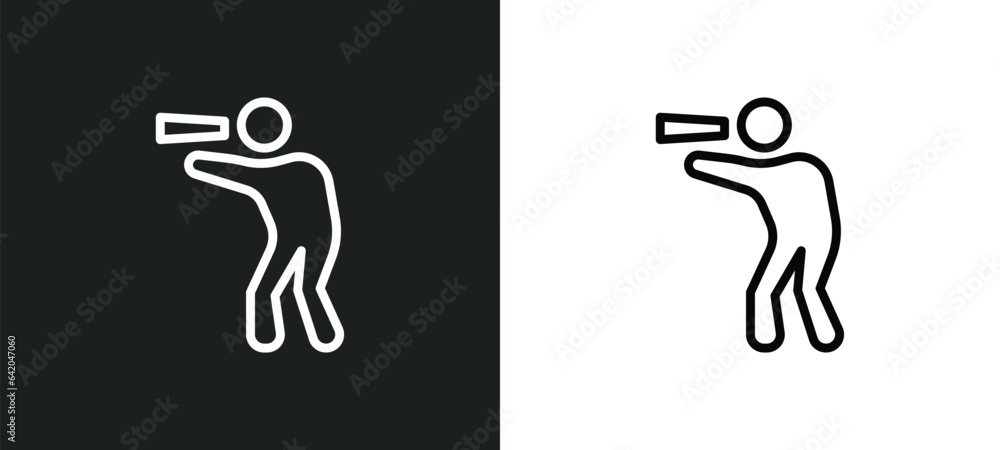 Poster pied piper of hamelin icon isolated in white and black colors. pied piper of hamelin outline vector 