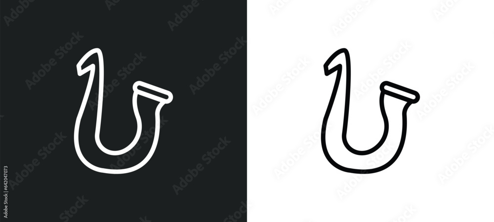 Poster sax icon isolated in white and black colors. sax outline vector icon from music collection for web, 