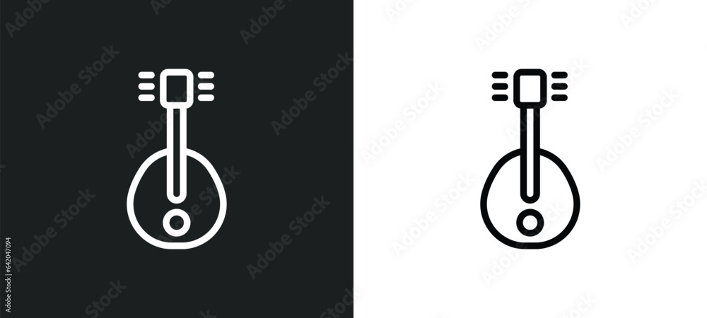 Poster lute icon isolated in white and black colors. lute outline vector icon from music collection for web