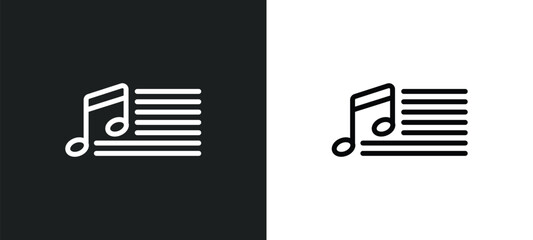 sheet music icon isolated in white and black colors. sheet music outline vector icon from music collection for web, mobile apps and ui.