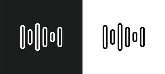 audio bars icon isolated in white and black colors. audio bars outline vector icon from music collection for web, mobile apps and ui.