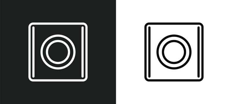 stop square button icon isolated in white and black colors. stop square button outline vector icon from music collection for web, mobile apps and ui.