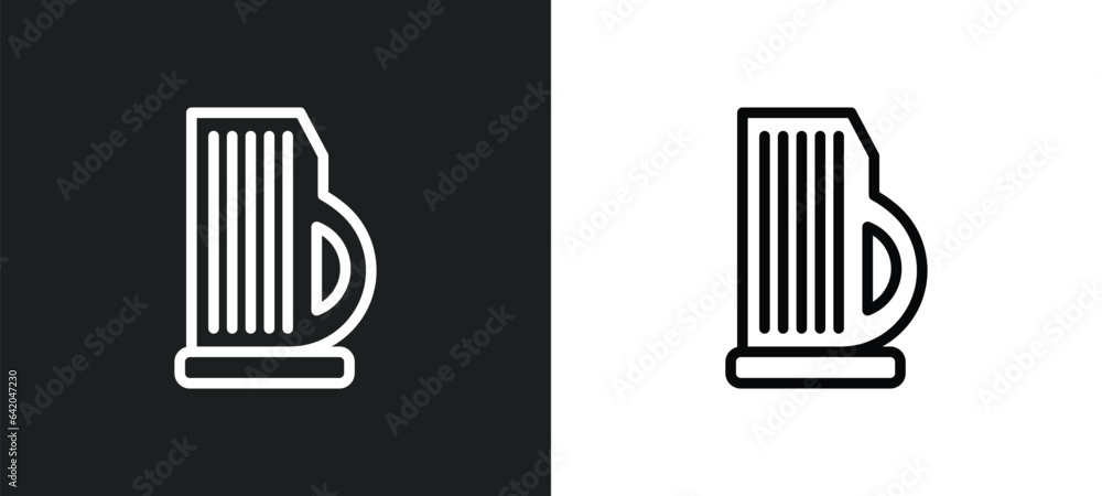 Poster zither icon isolated in white and black colors. zither outline vector icon from music collection for