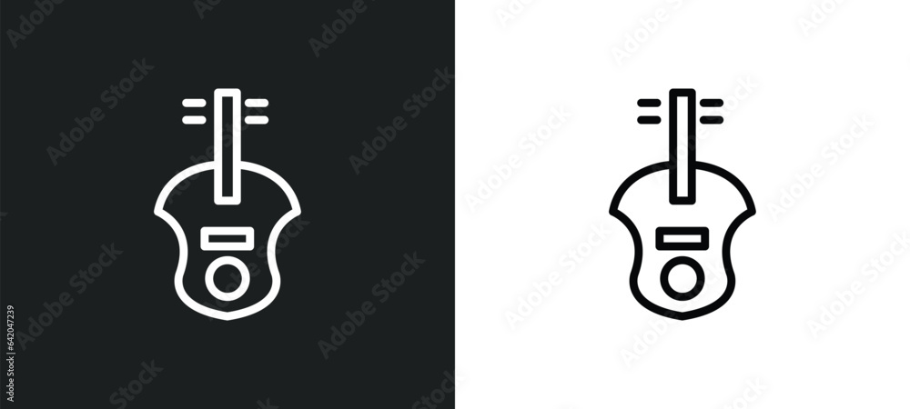 Poster viola icon isolated in white and black colors. viola outline vector icon from music collection for w