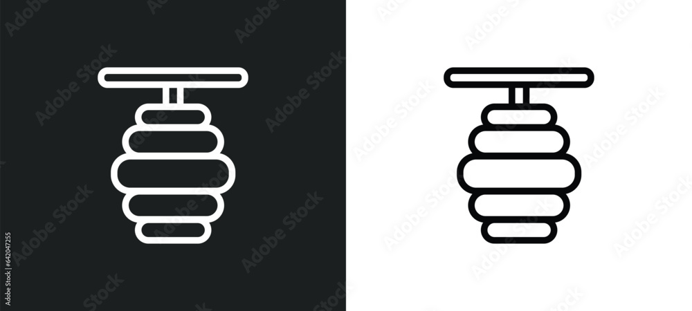 Poster hive icon isolated in white and black colors. hive outline vector icon from nature collection for we
