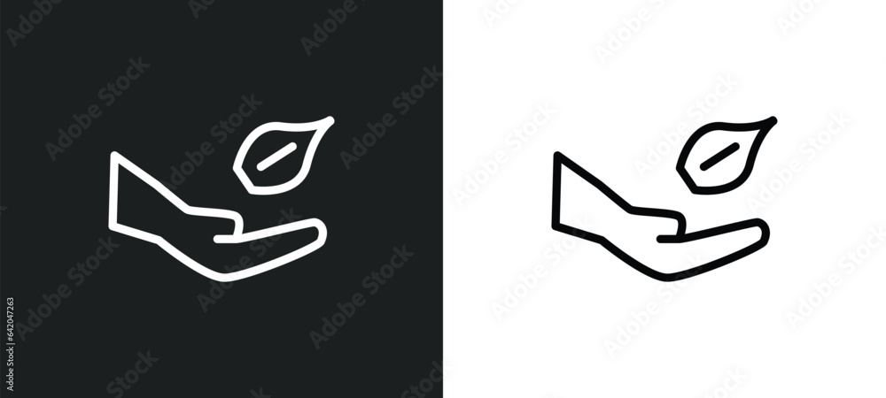Poster save nature icon isolated in white and black colors. save nature outline vector icon from nature col