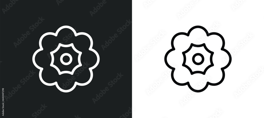 Poster astrantia icon isolated in white and black colors. astrantia outline vector icon from nature collect