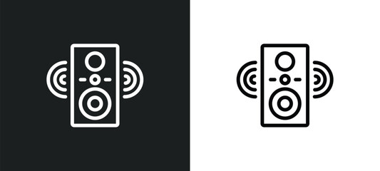 sound system icon isolated in white and black colors. sound system outline vector icon from music collection for web, mobile apps and ui.