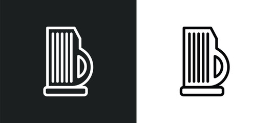 zither icon isolated in white and black colors. zither outline vector icon from music collection for web, mobile apps and ui.
