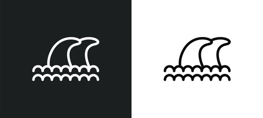waves icon isolated in white and black colors. waves outline vector icon from nature collection for web, mobile apps and ui.