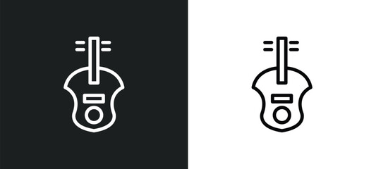 viola icon isolated in white and black colors. viola outline vector icon from music collection for web, mobile apps and ui.