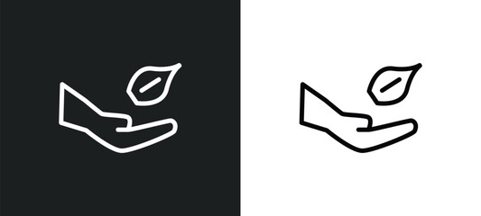 save nature icon isolated in white and black colors. save nature outline vector icon from nature collection for web, mobile apps and ui.