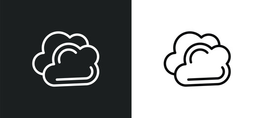 clouds icon isolated in white and black colors. clouds outline vector icon from nature collection for web, mobile apps and ui.
