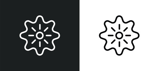aster icon isolated in white and black colors. aster outline vector icon from nature collection for web, mobile apps and ui.