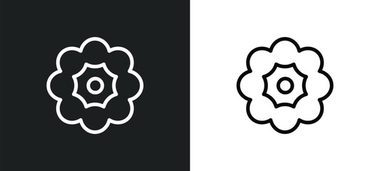 astrantia icon isolated in white and black colors. astrantia outline vector icon from nature collection for web, mobile apps and ui.