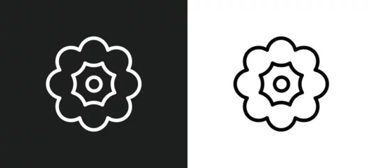 Meubelstickers astrantia icon isolated in white and black colors. astrantia outline vector icon from nature collection for web, mobile apps and ui. © Premium Art