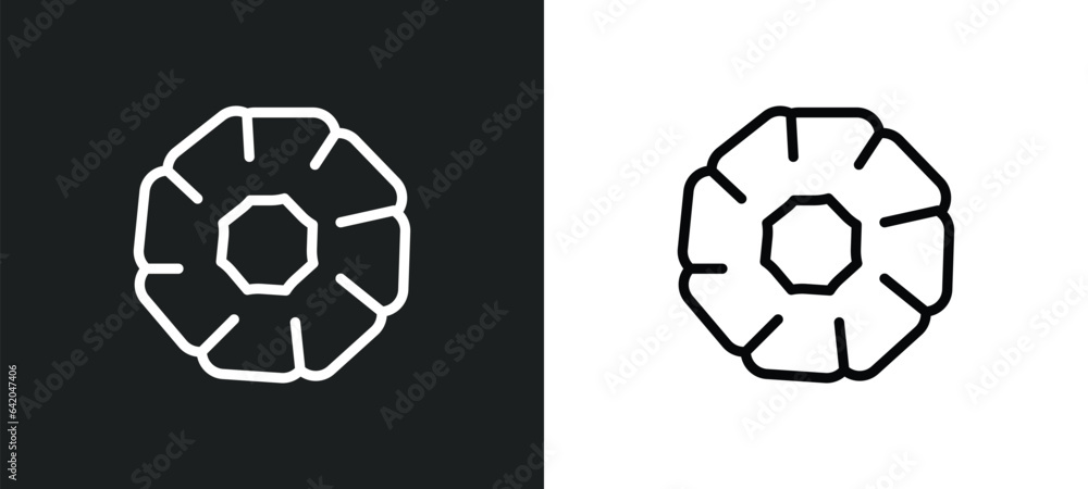 Poster peony icon isolated in white and black colors. peony outline vector icon from nature collection for 