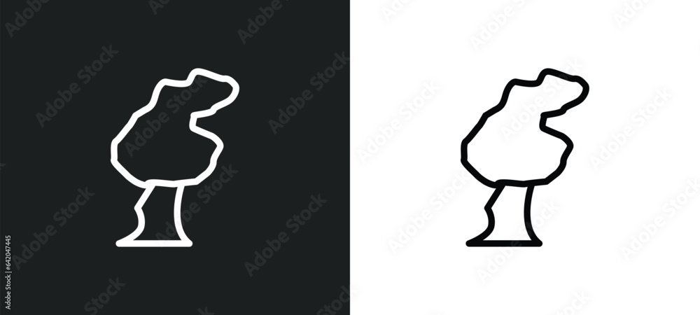 Poster windstorm icon isolated in white and black colors. windstorm outline vector icon from nature collect